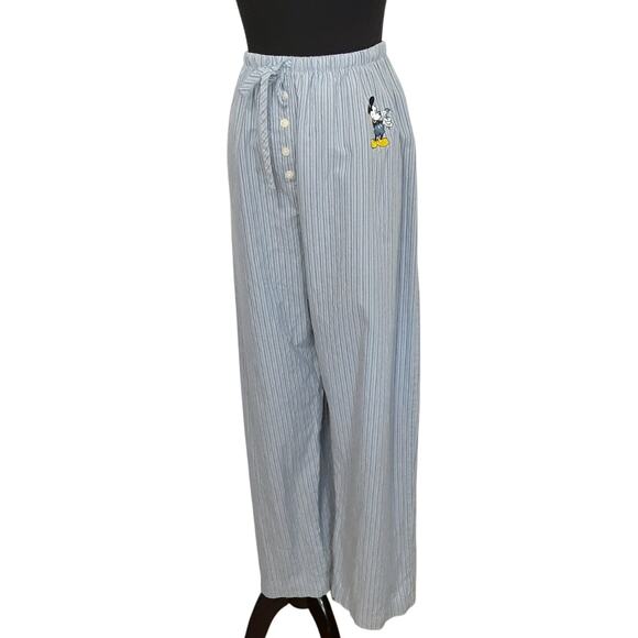Disney Parks WDW Vintage Mickey Embroidered Pajama Set Wide Leg Pants Cami Top L - Picture 6 of 13